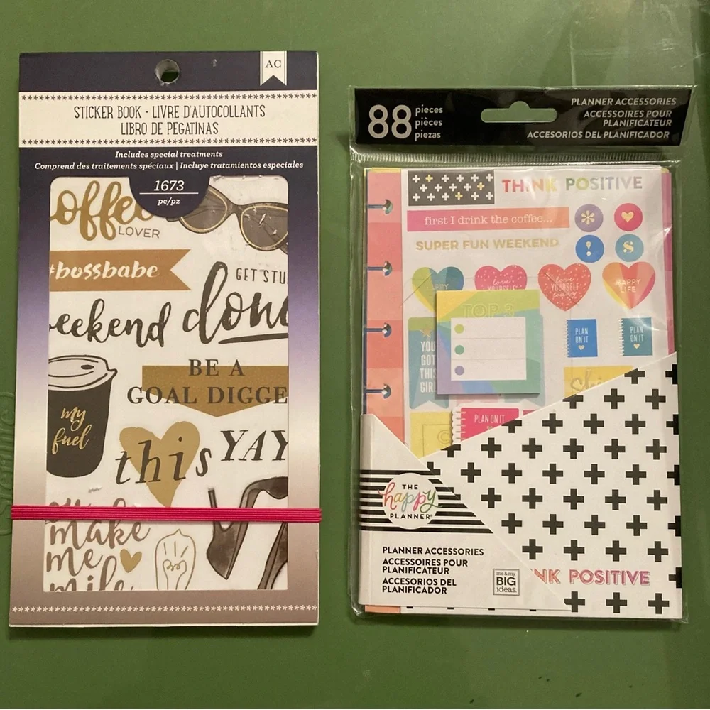 SOLD The Happy Planner Motivational Sticker Book - Gold and Pink Accents - Picture 1 of 9
